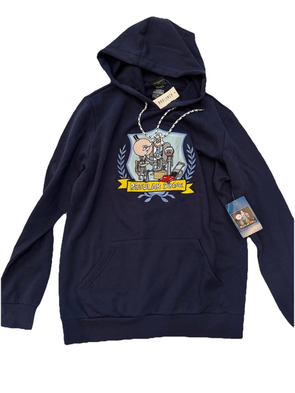 NEW! Regular Show Crest Embroidered Hoodie- BoxLunch Exclusive Med NWT