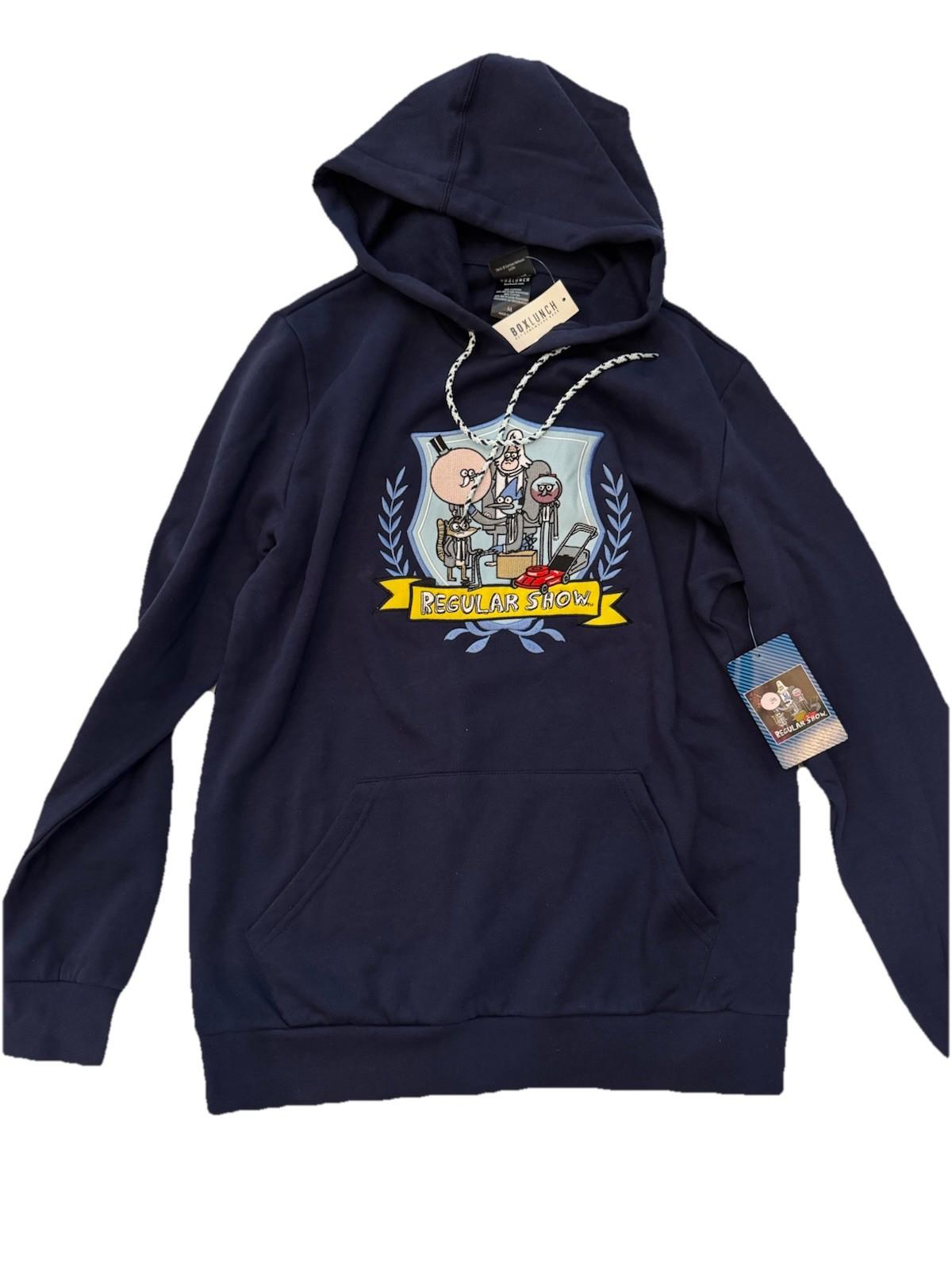 NEW! Regular Show Crest Embroidered Hoodie- BoxLunch Exclusive Med NWT
