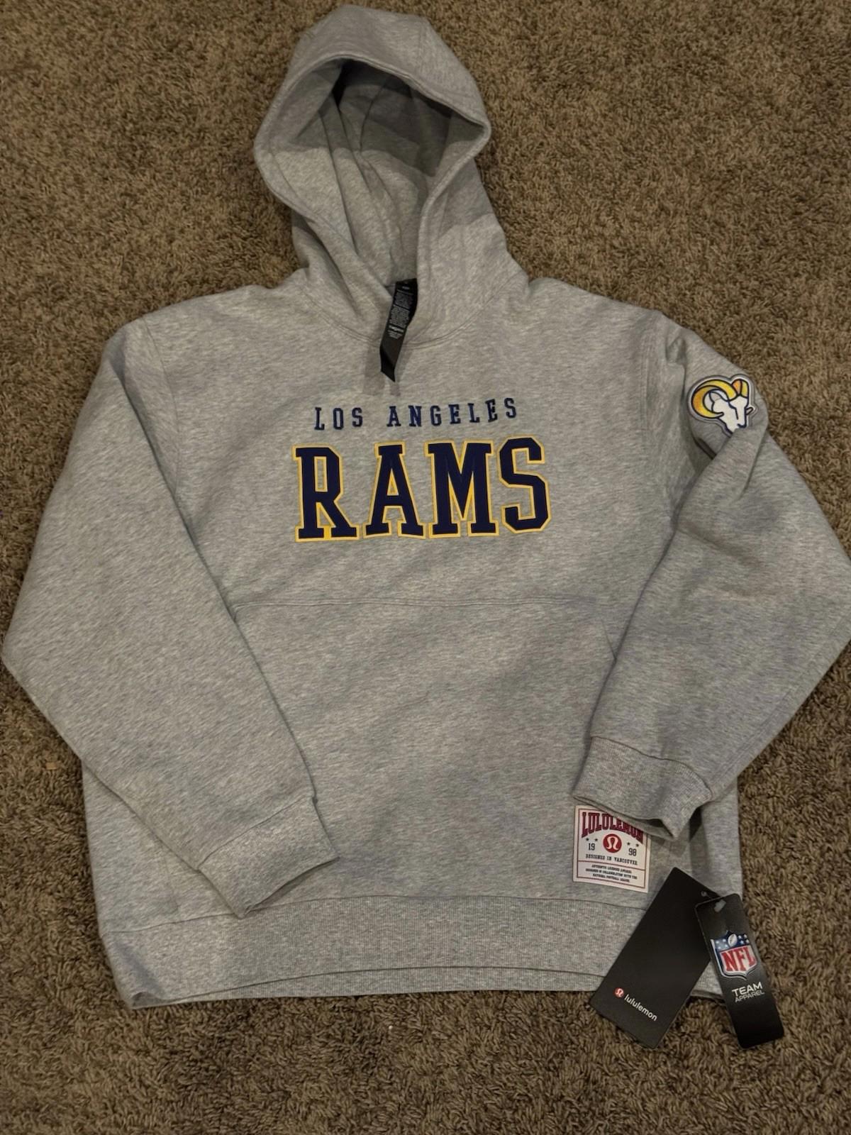 NWT RARE Lululemon Gray LA Rams Steady State Pullover Hoodie Mens MED
