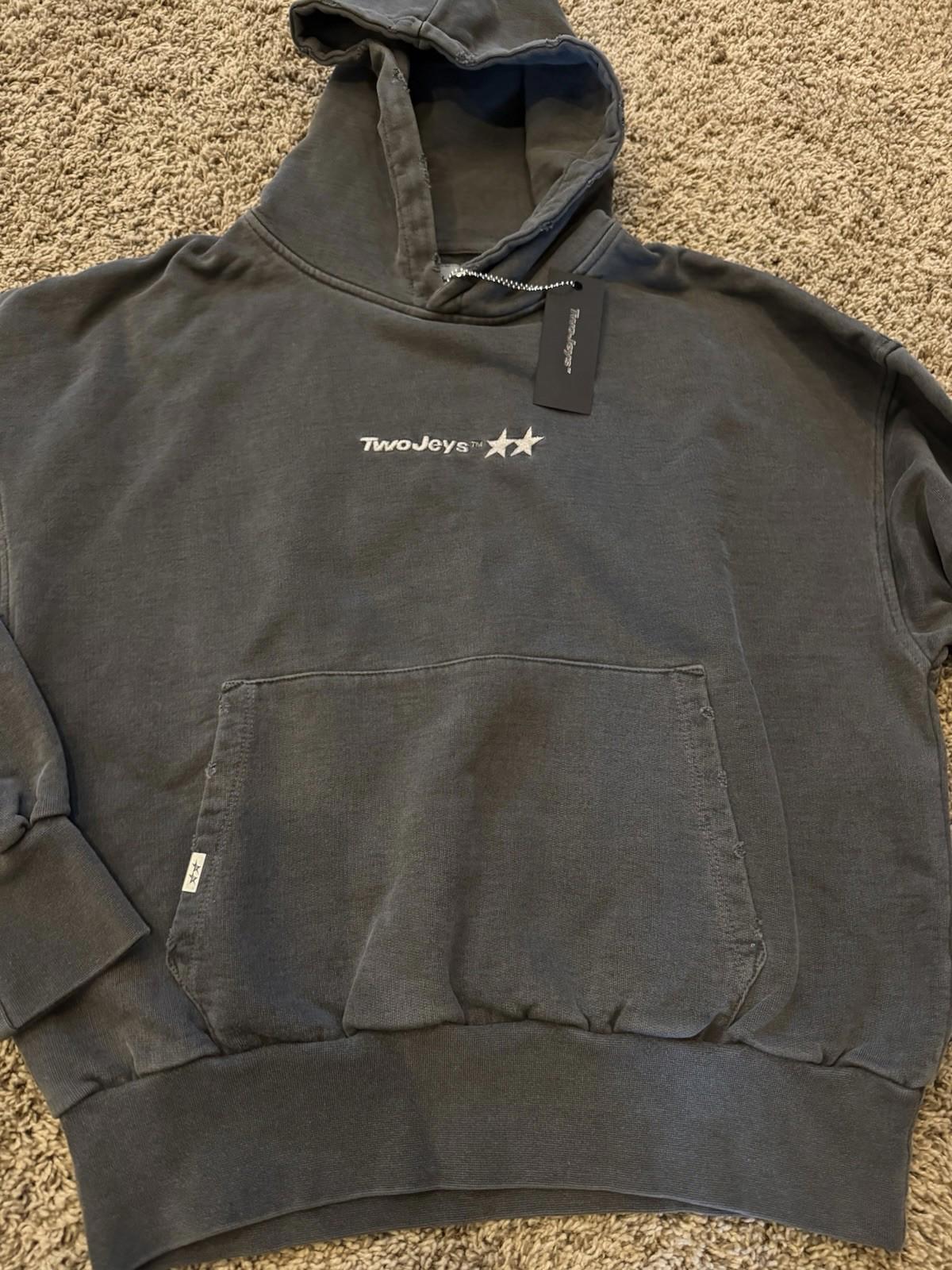 TwoJeys Mens Hoodie Acid Grey Size XS Icon Embroidered Logo Cotton MSRP $165