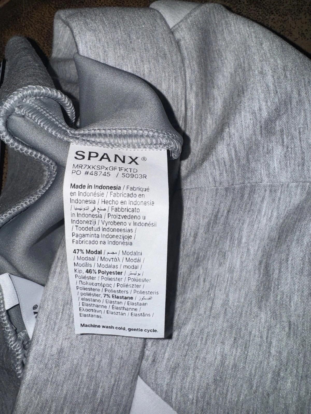 Spanx Womens Track Pants AirEssentials Striped Wide Leg Gray Size LG NEW