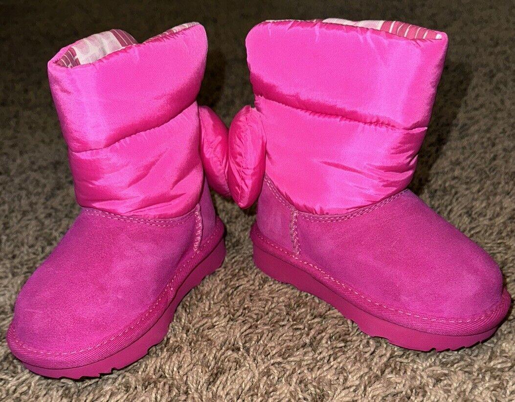 NEW UGG MAXI WAVELENGTH BAILEY BOW PUFFER BOOTS Youth 6 💕