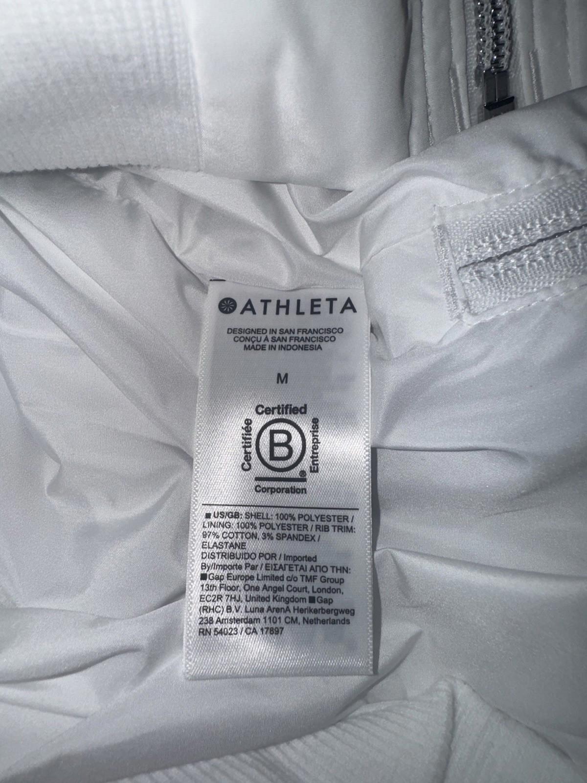 NEW! ATHLETA Jetset Bomber Jacket Women's Size M White MSRP $159