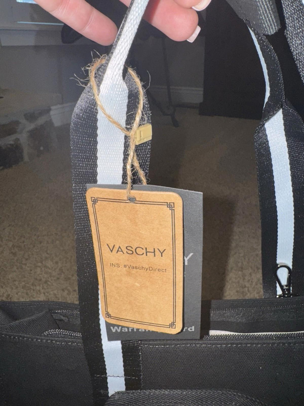NEW Vaschy Pickleball Tote Bag Duffel BLACK Canvas WHITE trim Sold Out Online!