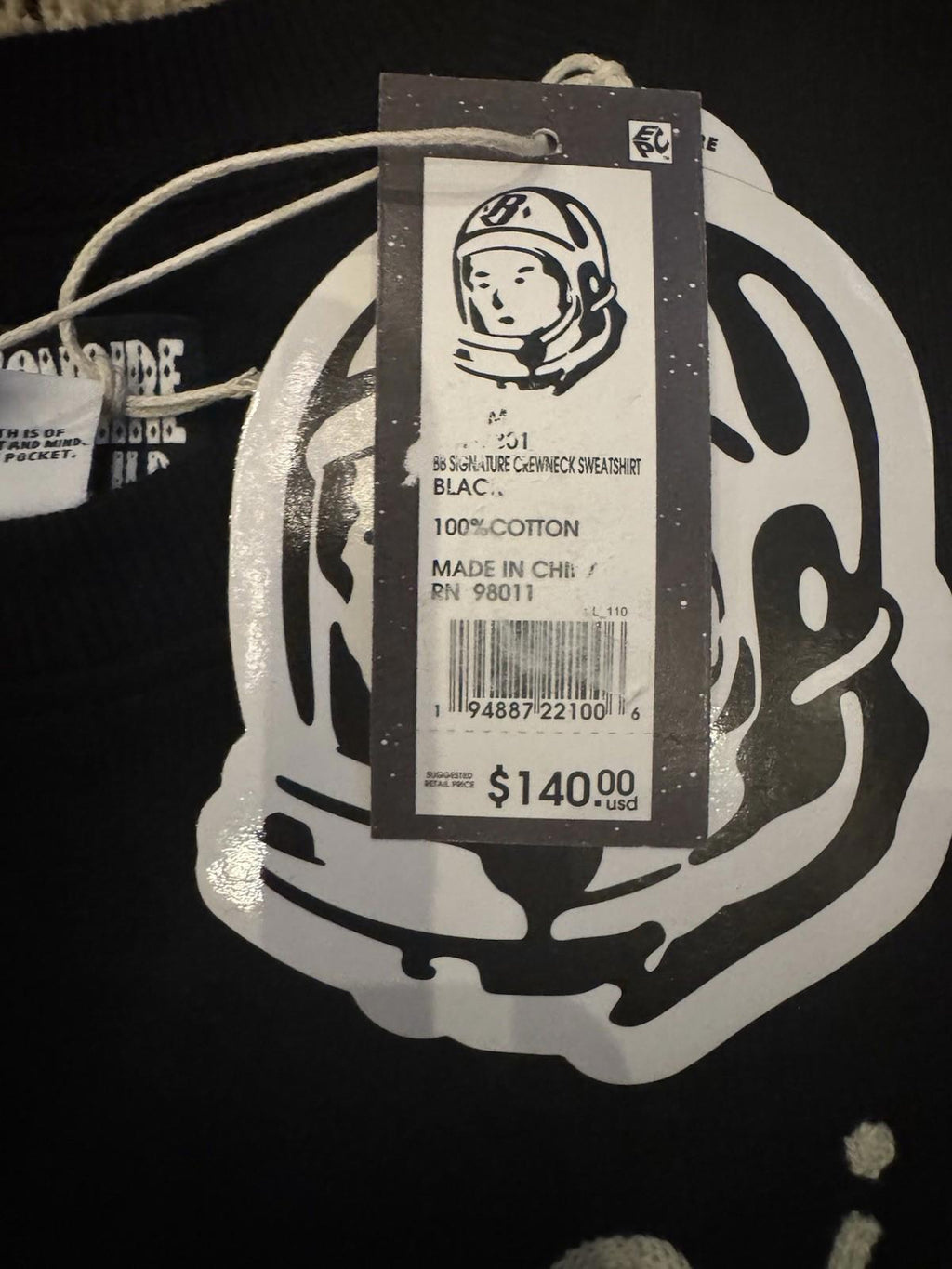 BILLIONAIRE BOYS CLUB BBC SIGNATURE CREWNECK Black NWT MED