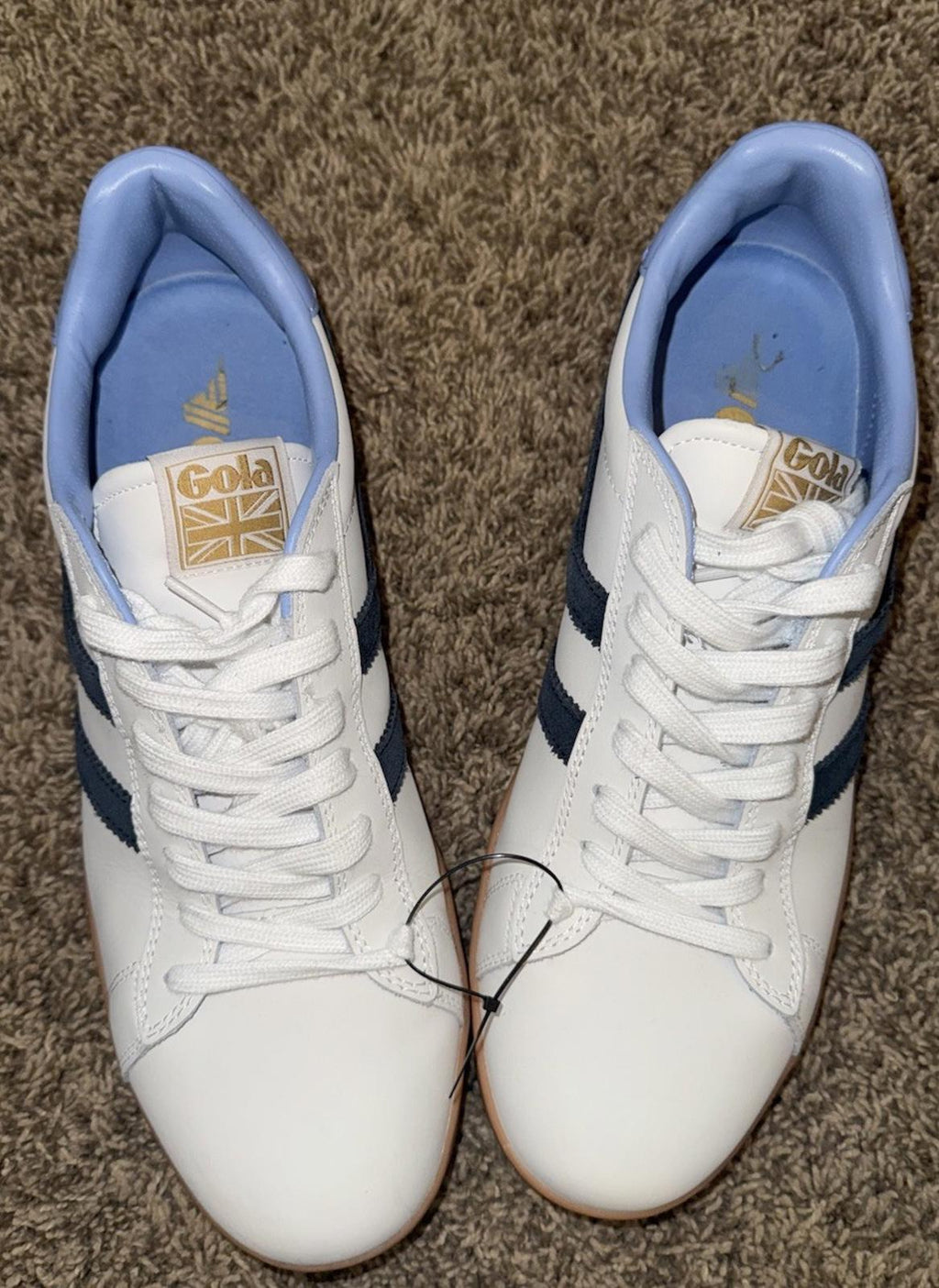 GOLA MEN’S LEATHER SUEDE SNEAKERS White/Blue/Gum US 11 EUR 44 -NEW-