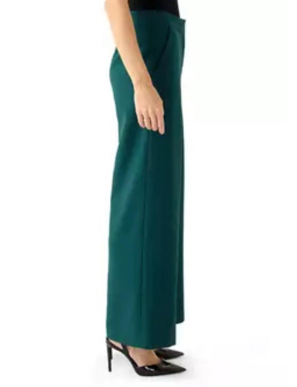 NEW!!  Elie Tahari Green Crepe Wide Pant, 6 NWT $368 MSRP