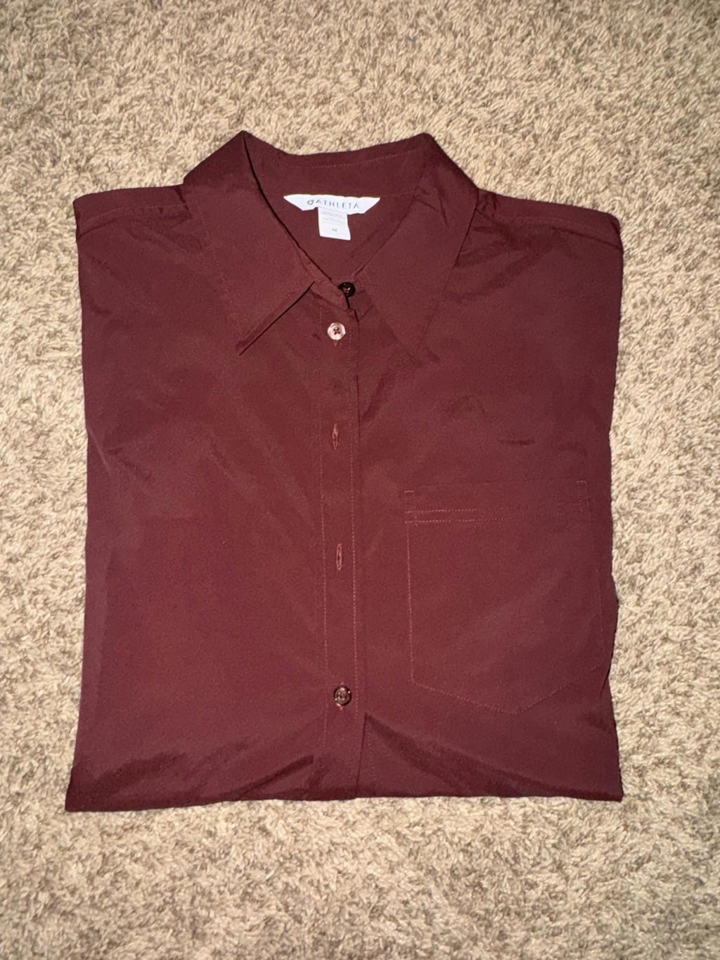 Athleta Medium Midday Relaxed Shirt Garnet NEW! #414480