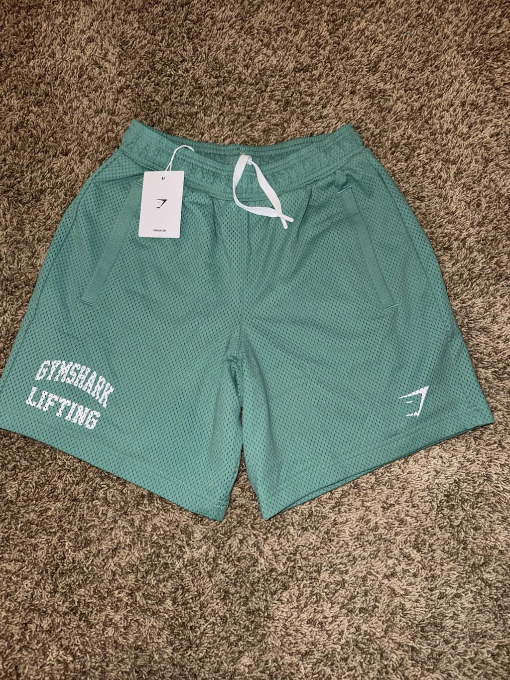 Gymshark Men's Lifting Mesh 7 Inch Shorts Lagoon Green Size: XS NWT