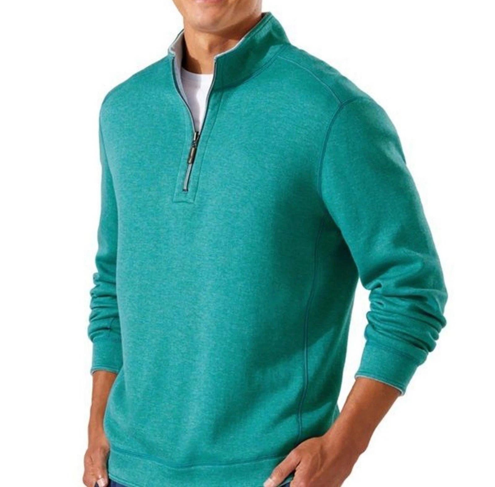 NWT Tommy Bahama Men's NEW FLIP COAST HALF ZIP16464-SEAGROVE HEATHER Large NEW