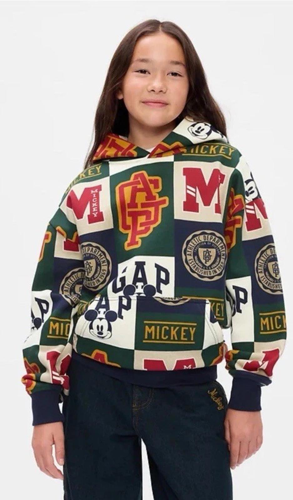NEW! Gap Disney Mickey Mouse Logo Hoodie  Long Sleeve Pullover Hooded XL Kids