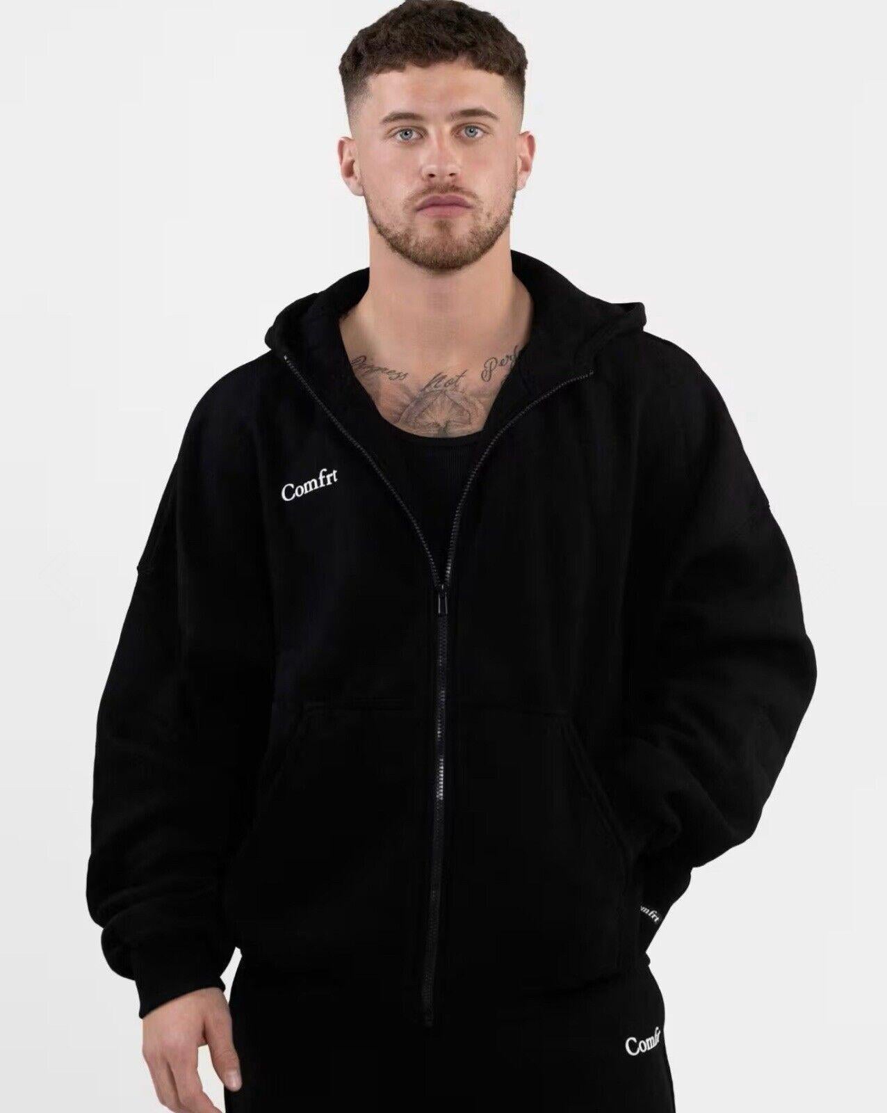 Comfrt Cloud Zip Heavyweight Hoodie LG Unisex Black