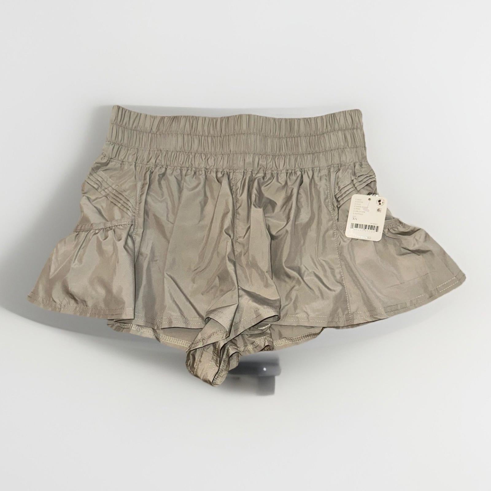 NEW! Free People Movement Get Your Flirt On Shorts Sz XS SAGE STONE COLOR.