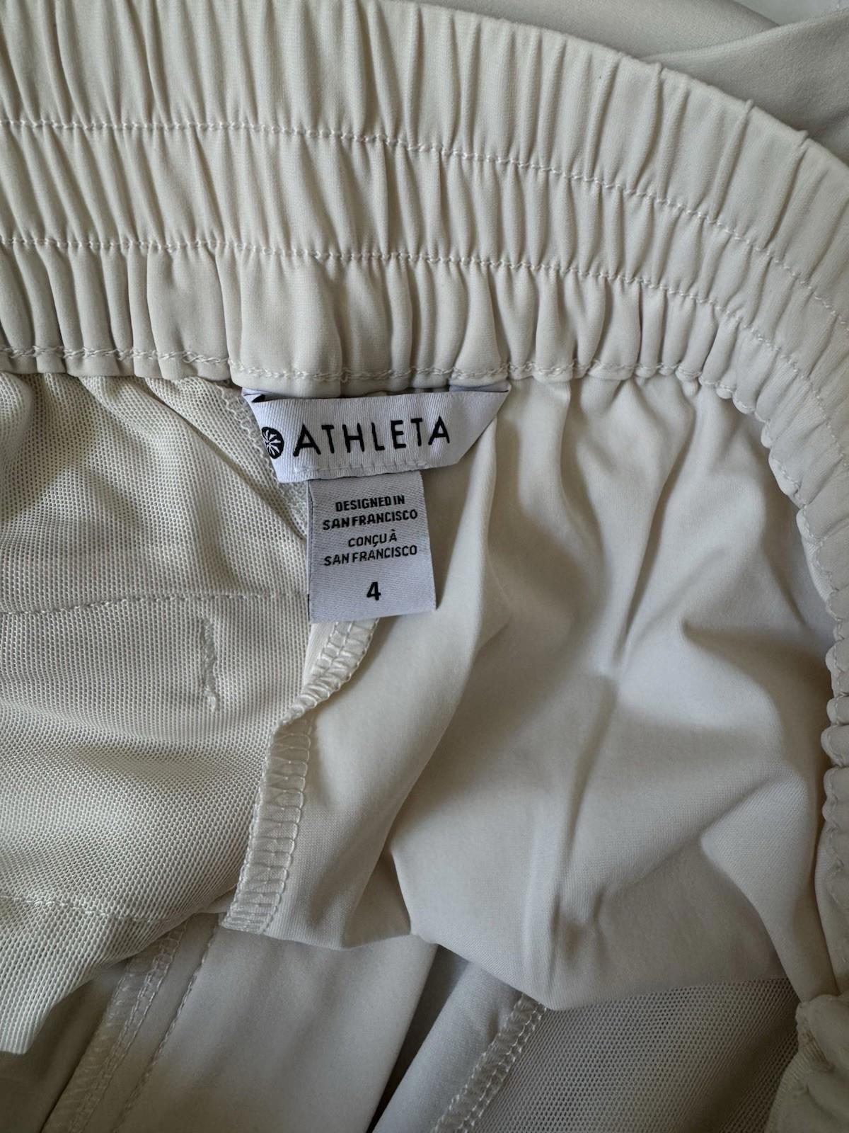 NEW! Athleta 4 (S SMALL) Pinnacle Trouser, In BONE color Wide Leg  Pants NWT