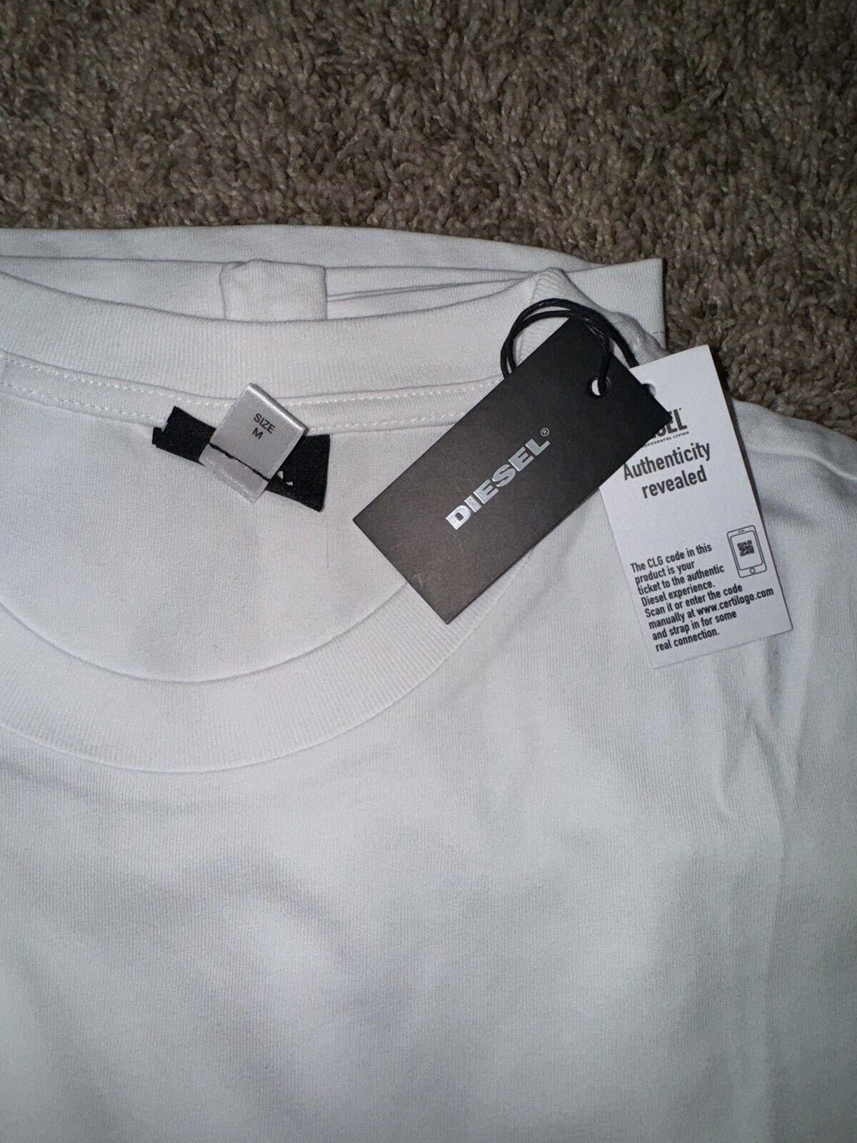 Diesel Slim Fit Crew Round Neck Organic Logo T-Shirt Med