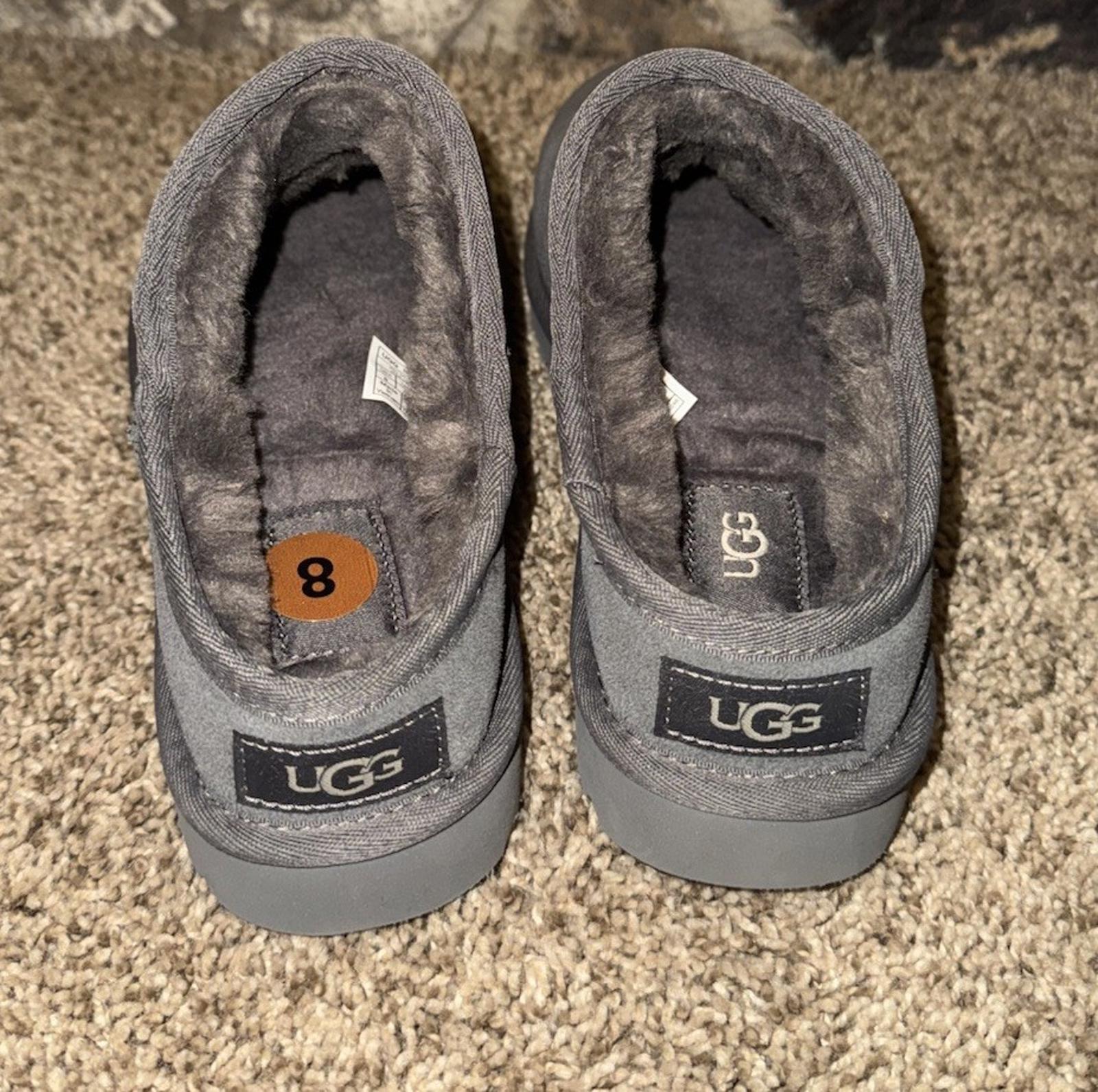 UGG Women’s Sz 8 M/EUR 39  CLASSIC SLIPPER Grey Wool Blend Lining MSRP $130 NEW