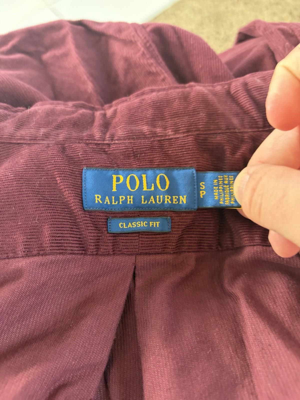 NWOT POLO RALPH LAUREN Classic Fit Embroidered Corduroy Shirt W/ Fox Head Small