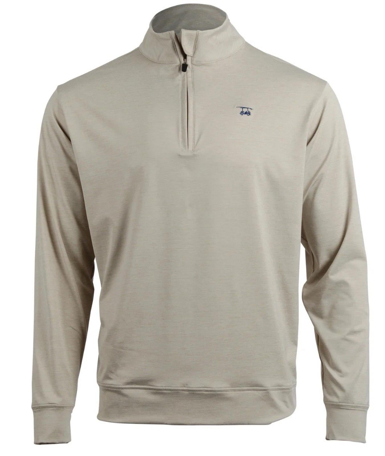 BALD HEAD EABLUES Heather Sand Dollar Ocean View Quarter Zip Large. Tan. NEW