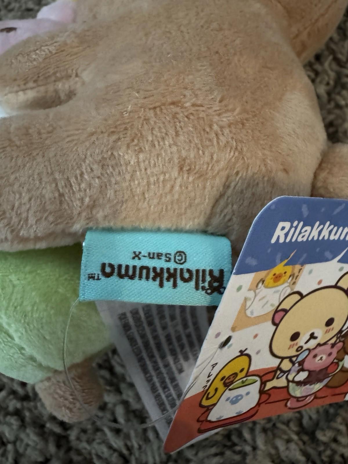 NEW San-X Rilakkuma on Botchan Dango Brown Licensed Plush Stuffed Toy NWT