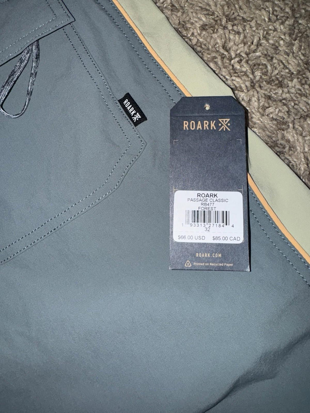 NEW! Roark Passage 17” Boardshorts Forest Mens Size 32 NWT $69 MSRP