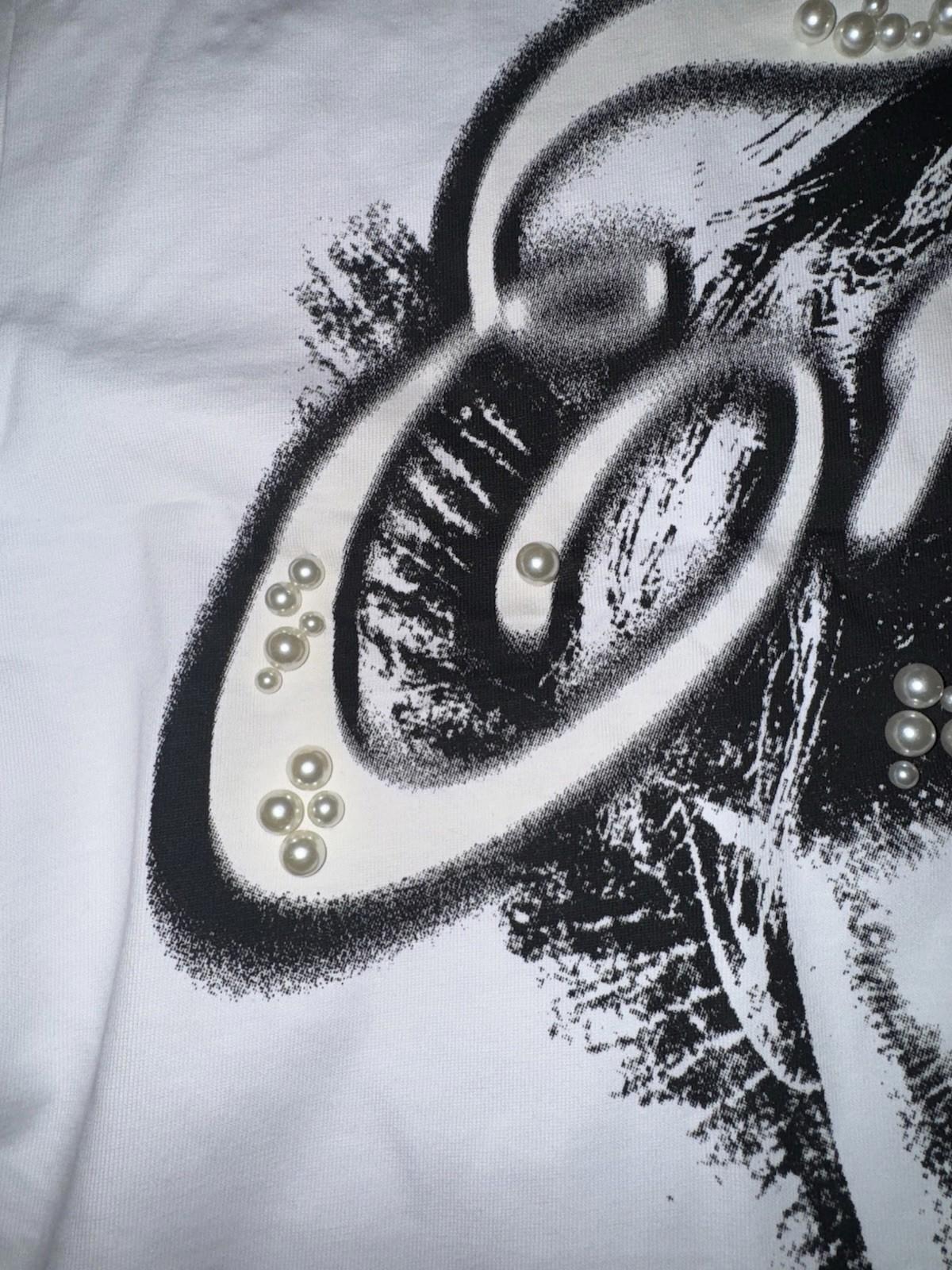 NEW Mixed Emotion White PEARL Cropped Tee Mens Streetwear High-Quality XXL