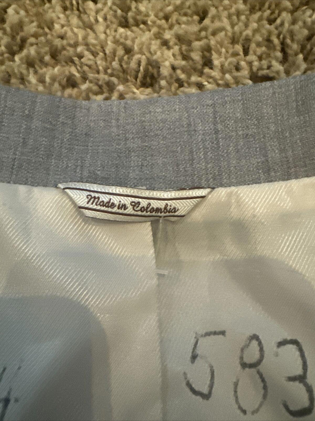 Vintage Jean Yves Blazer Gray 100% Super fine Wool 2 Button