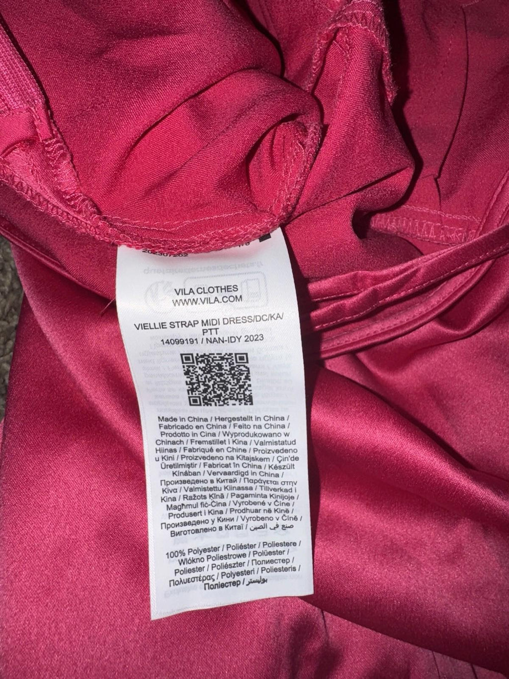 VILA viellie strap midi dress cabaret style no 14099191 Hot Pink. Size 36 NEW