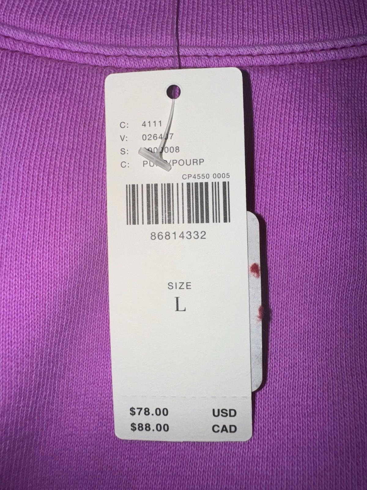 By Anthropologie Women's Size LG Boxy Cropped Sweatshirt Purple NEW