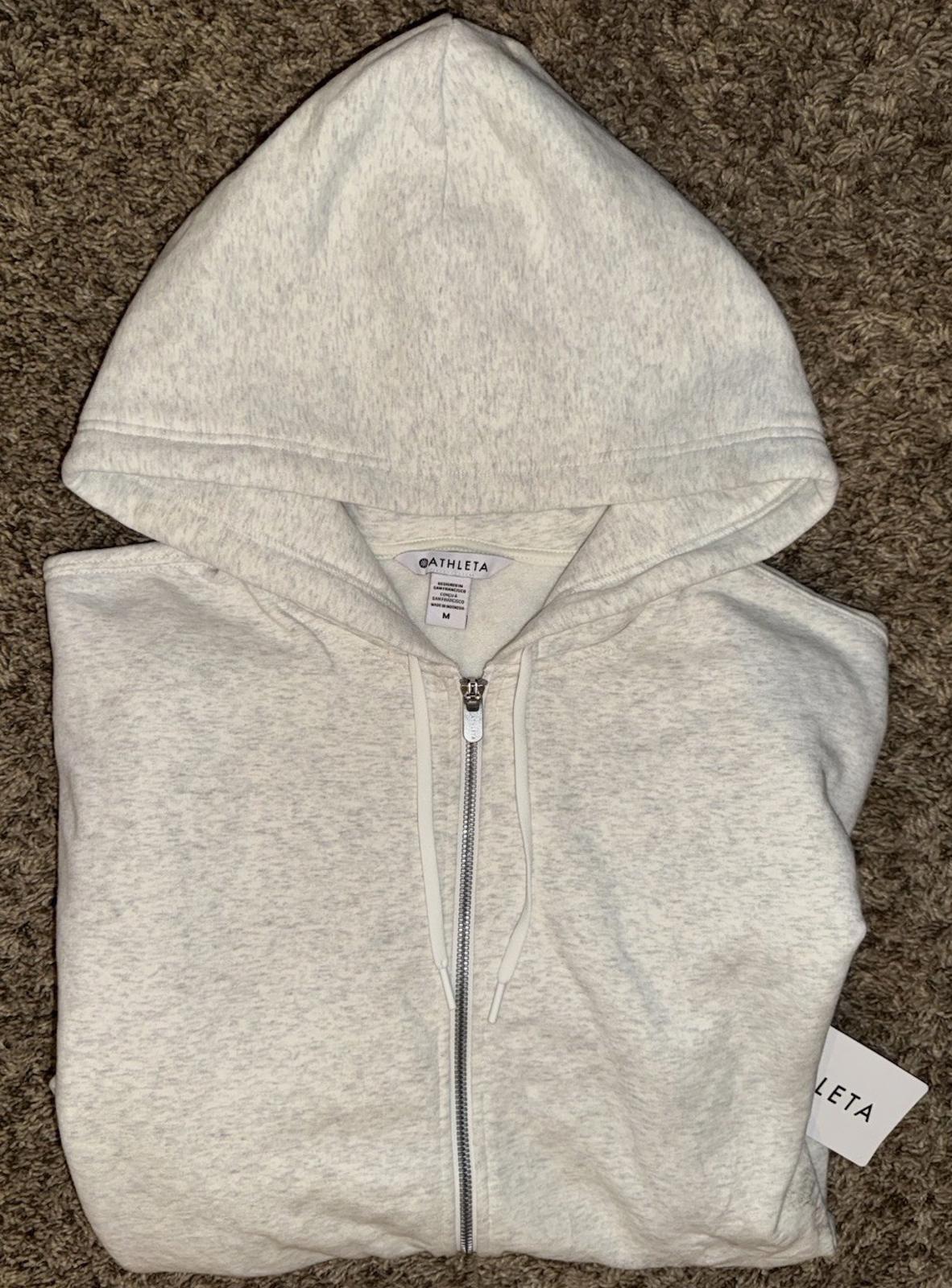 NEW ATHLETA Forever Fleece Oversized Jacket Women's Medium Heather Grey