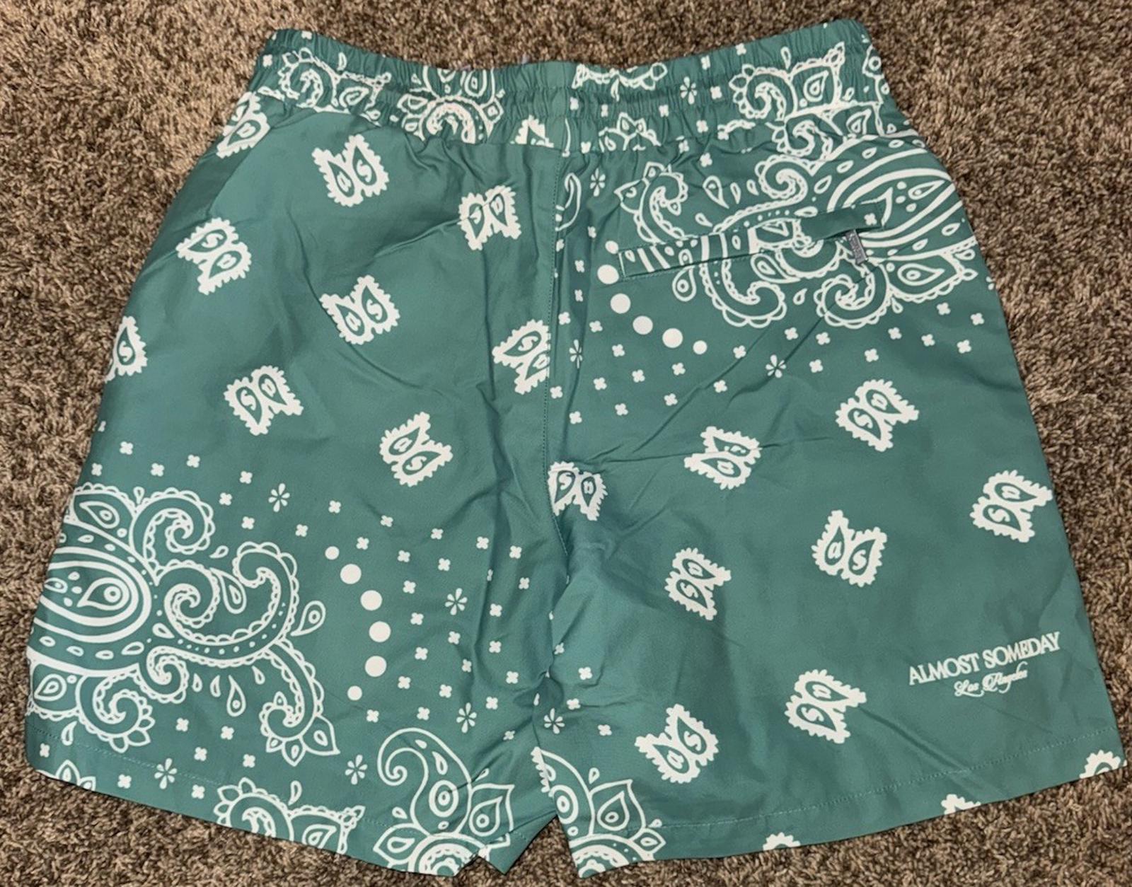 NEW! ALMOST SOMEDAY SINNER NYLON SHORTS GREEN Small NWT