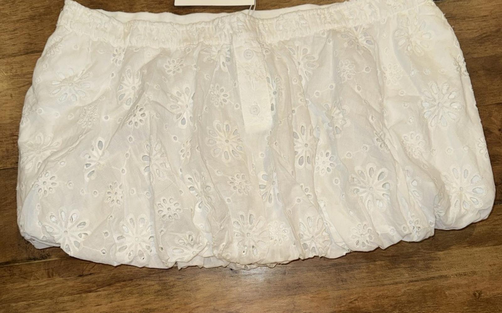 Jaded London White Broderie Puffball Skirt Sz 10 Miniskirt Eyelet MSRP $100 NEW