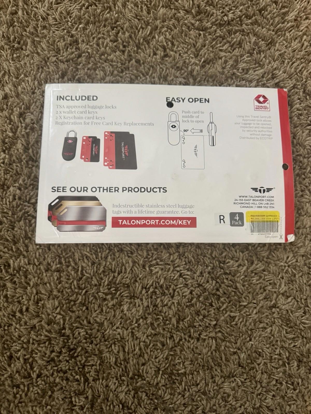 TALONPORT Keyless TSA Luggage Locks w/ Lifetime Card Keys No Combo to Forget