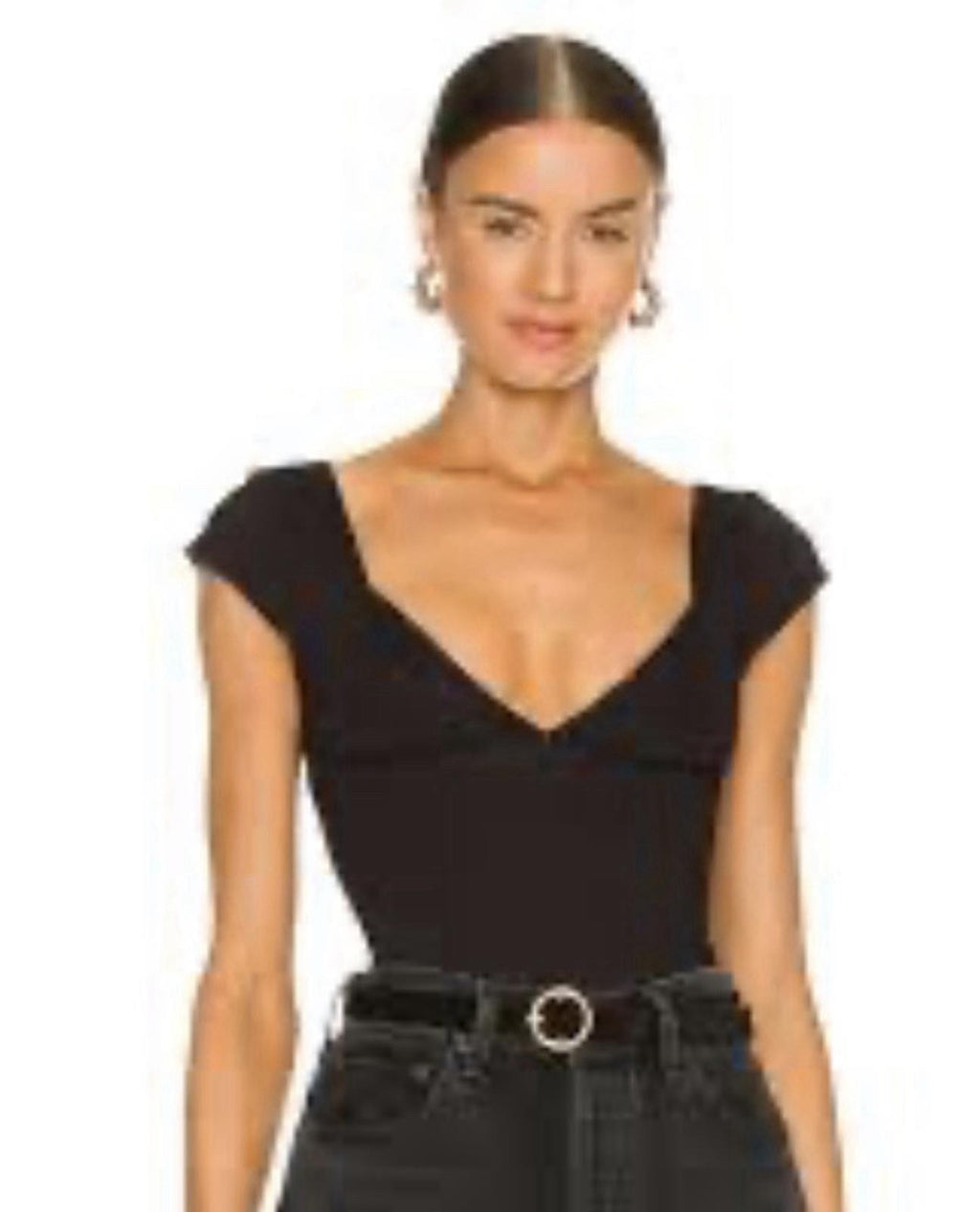 Free People Intimately Duo Corset Cami Top Stretch Black Size M NEW