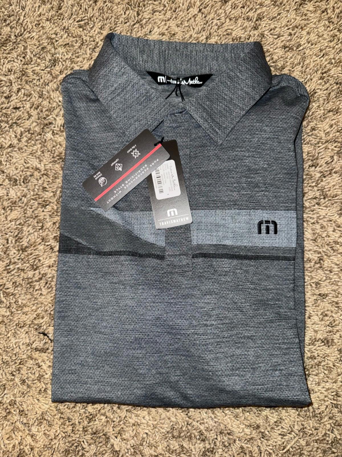 NEW Travis Mathew HEATER PRO golf polo shirt grey SMALL