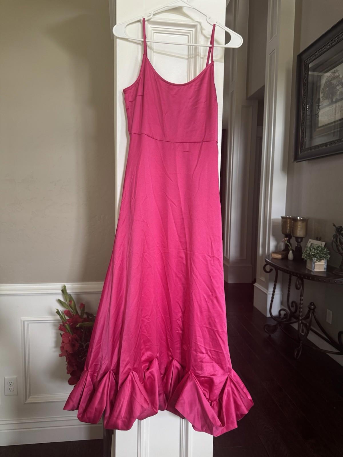 VILA viellie strap midi dress cabaret style no 14099191 Hot Pink. Size 36 NEW