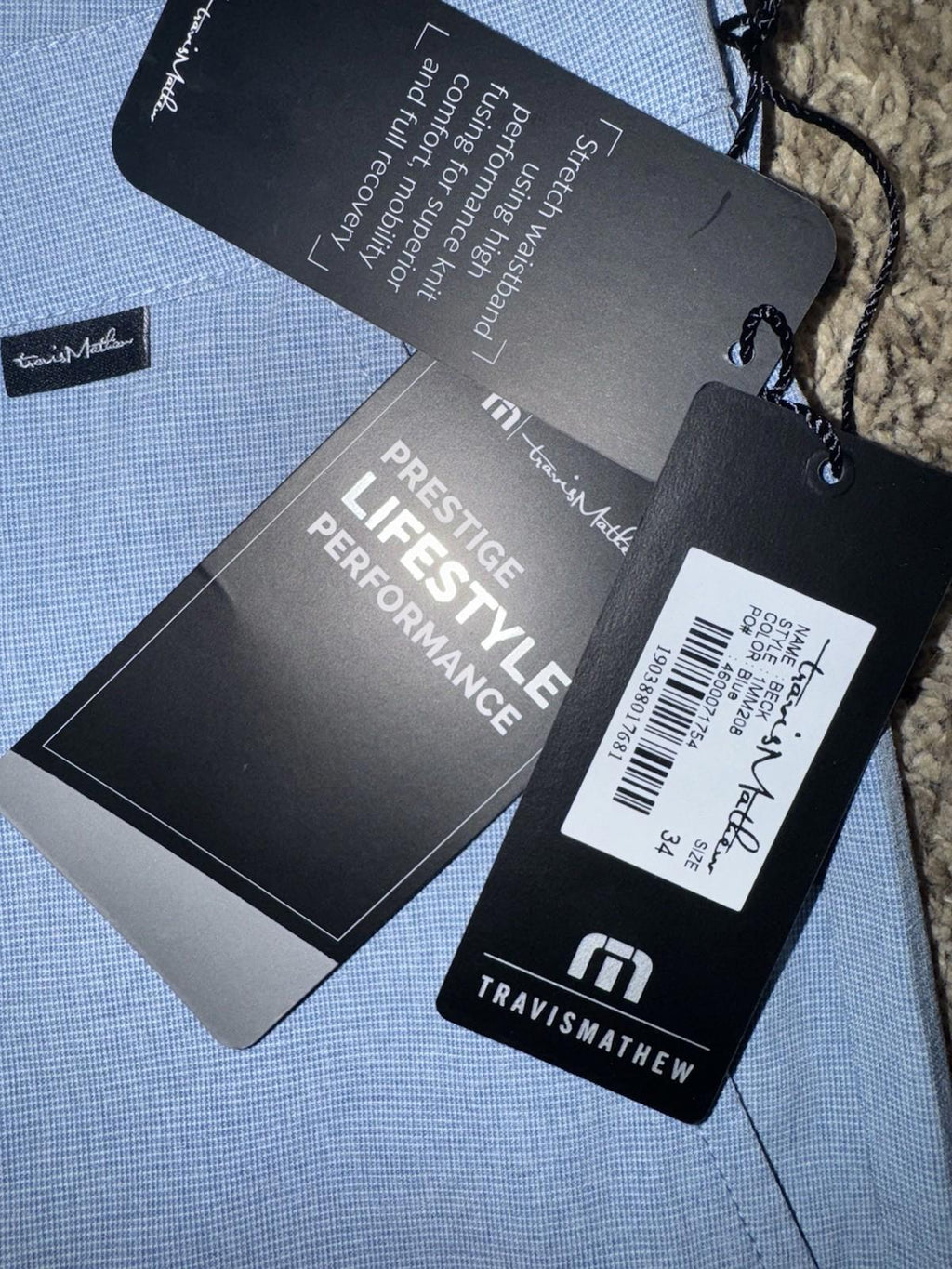 NWT Travis Mathew Beck SHORT Mens Size 34 Blue Golf
