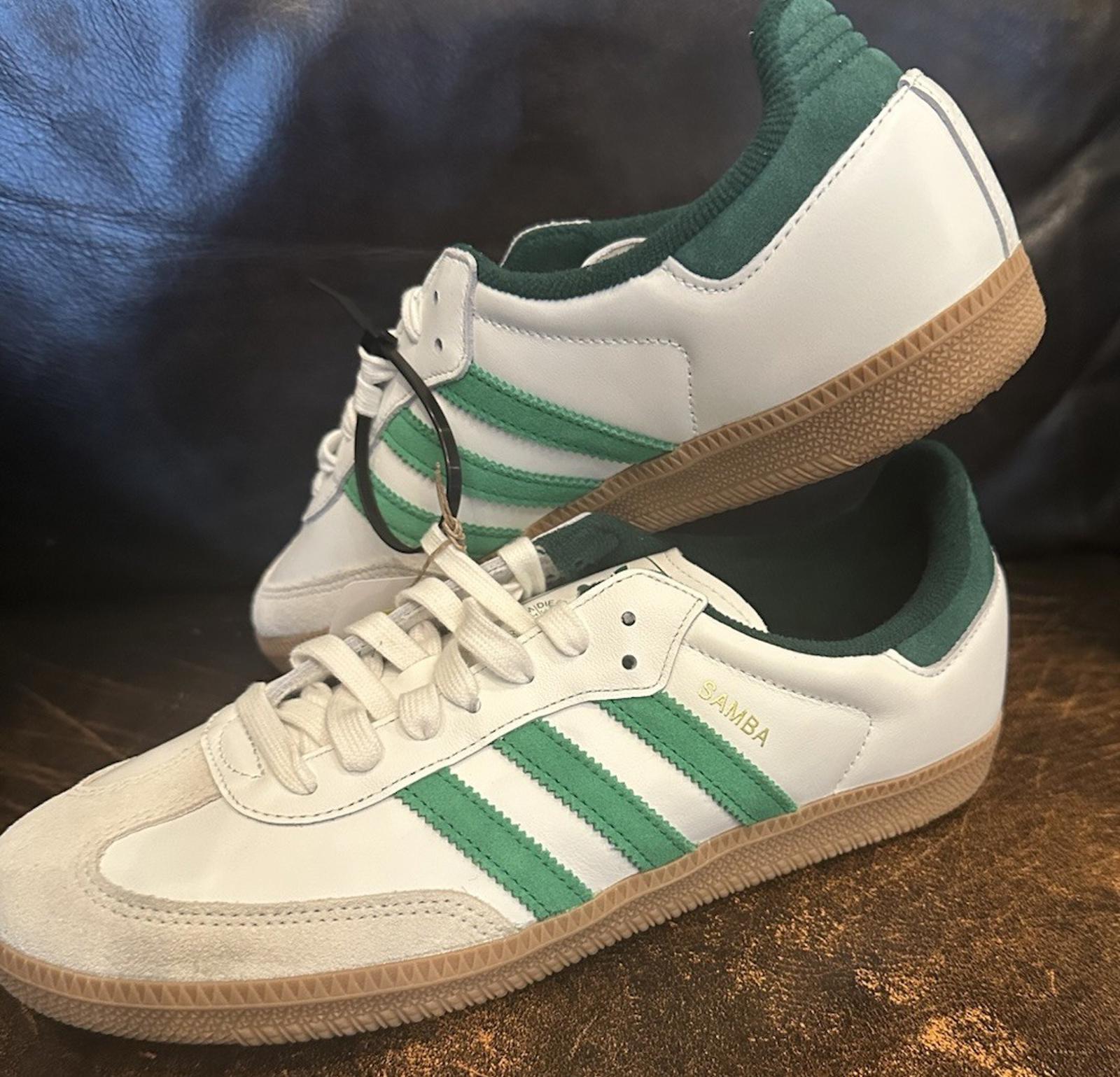 Adidas Samba OG shoe "Cloud White/Collegiate Green” 9 M NEW!