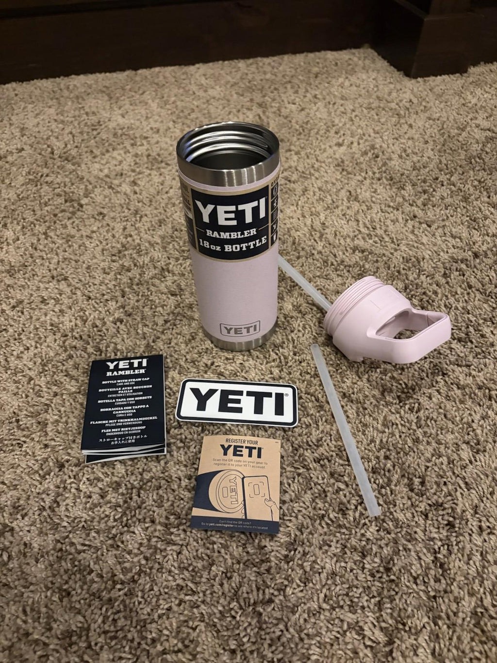 YETI: 'Rambler' 18 oz Vacuum Insulated Bottle (Pink) BRAND NEW RARE