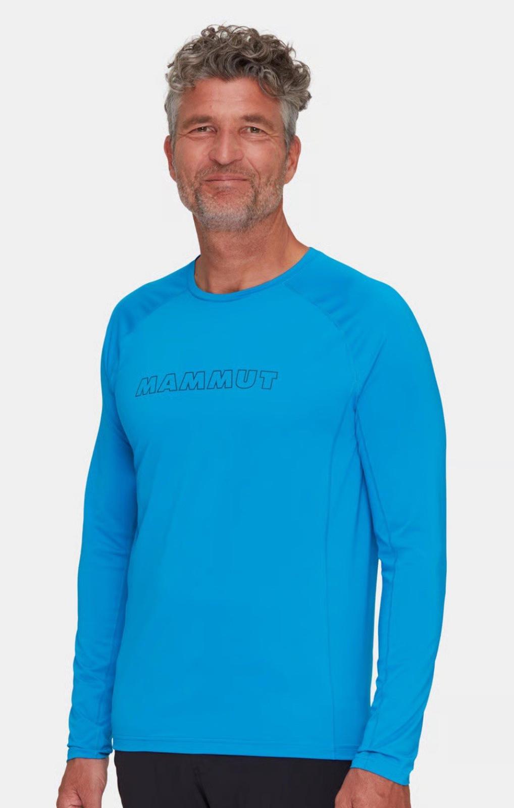 Mammut Selun FL Longsleeve Shirt Mens Large Glacier blue Performance Logo Hiking