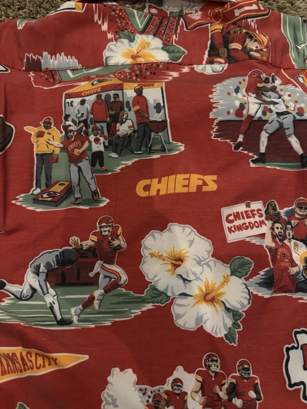 NEW Reyn Spooner x NFL Hawaiian Aloha Button Up Shirt LG Kansas City Chiefs NWT