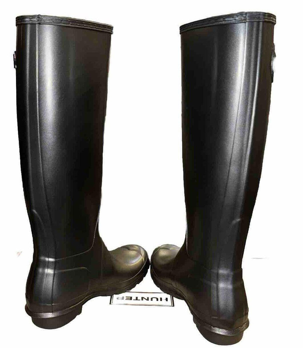 HUNTER Original Tall Waterproof Nebula Rain Boot in Black Size 9 NIB
