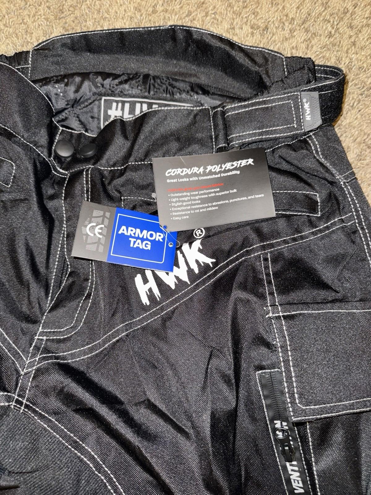 HWK Motorcycle Pants for Men & Women with Cordura Fabric, 3XL - Black- NEW!