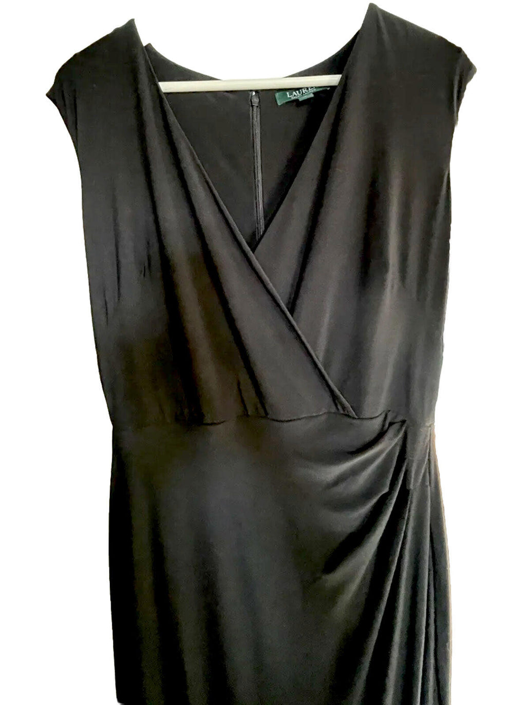 RALPH LAUREN Women Black Cap Sleeve Maxi Mermaid Dress sz 10