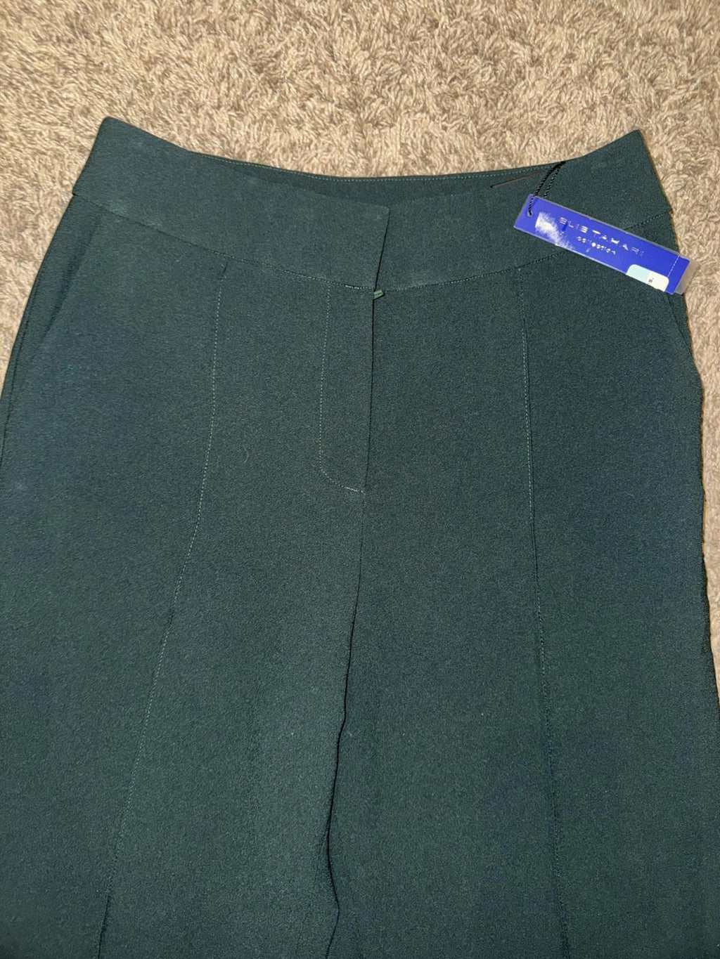 NEW!!  Elie Tahari Green Crepe Wide Pant, 6 NWT $368 MSRP