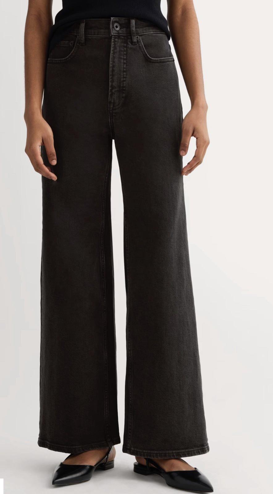EVERLANE black Jeans Womens 28R Way-High Sailor Jean Wide Leg Stretch Denim NEW