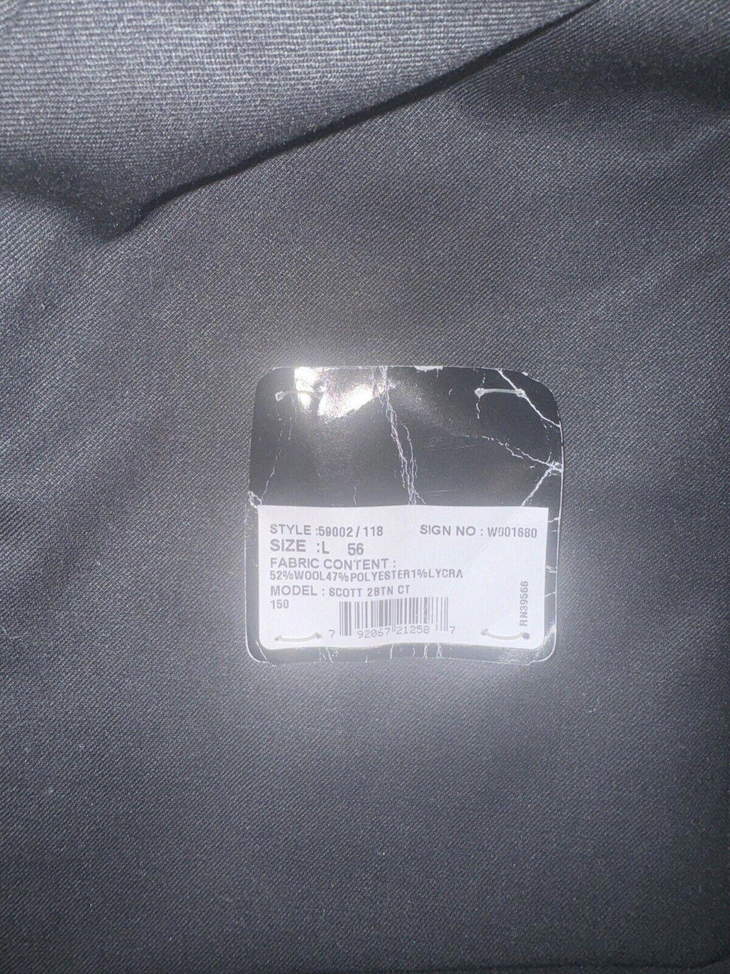 EISENBERG Sport Coat Two Button Jacket 56 Black Suit Coat