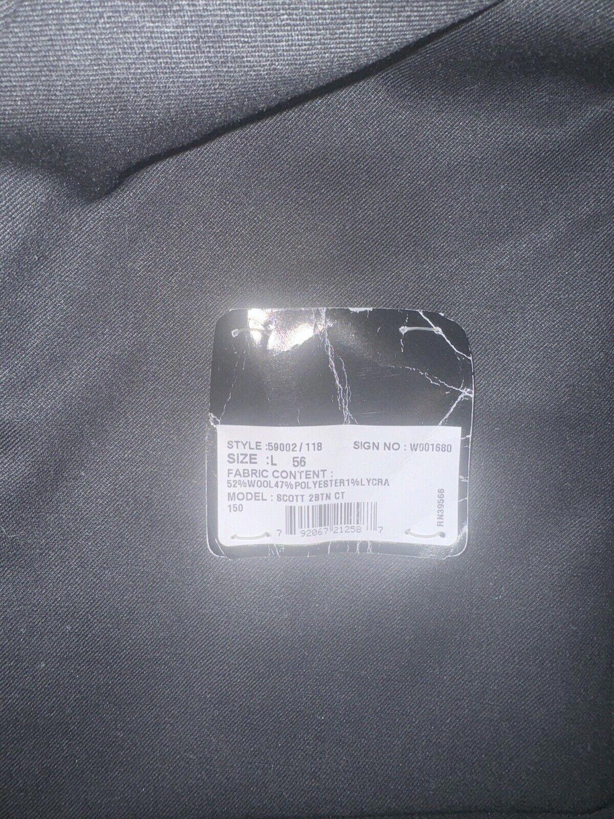 EISENBERG Sport Coat Two Button Jacket 56 Black Suit Coat