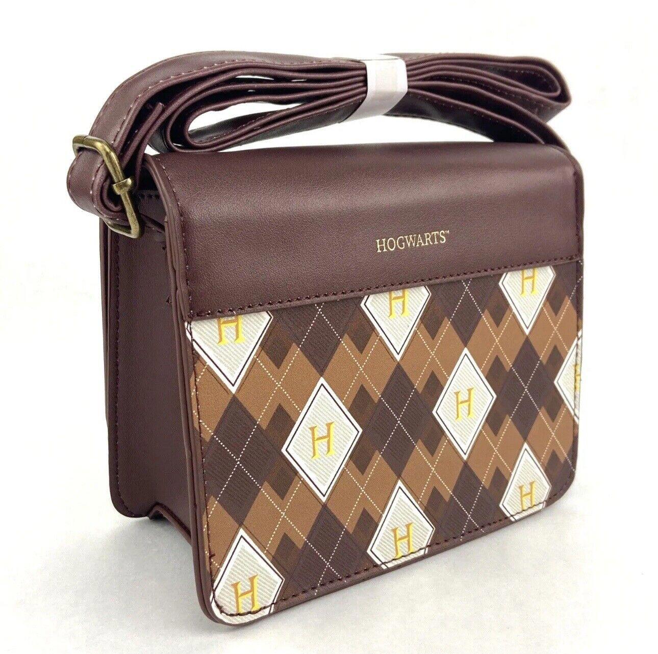 Harry Potter Bag Purse Hogwarts Crest Argyle Faux Leather