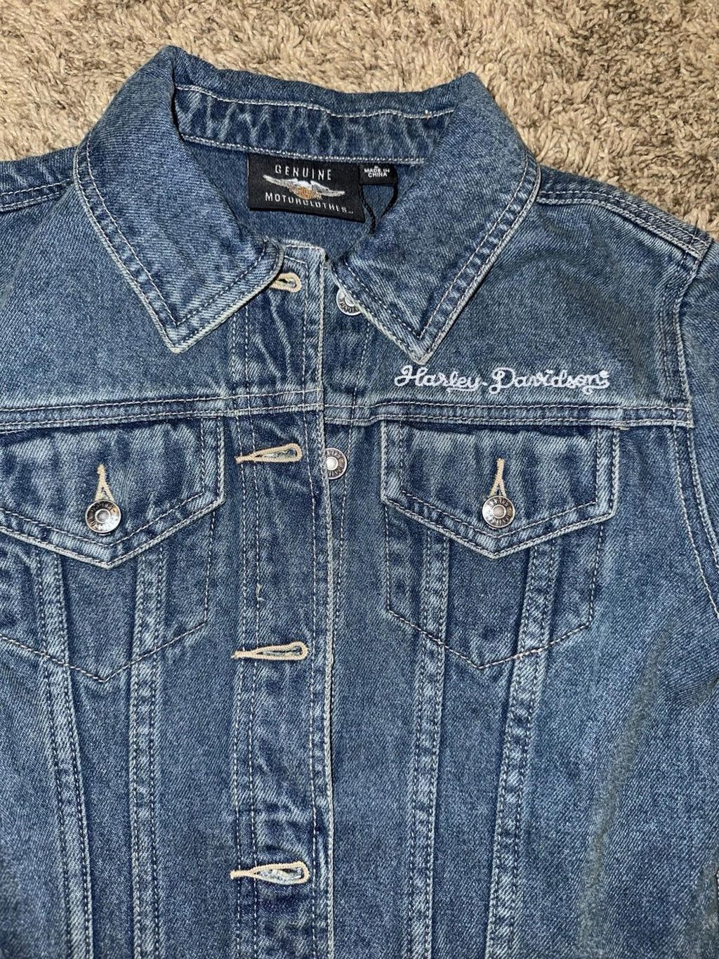Harley Davidson Women’s Essential Bar & Shield Denim Jacket Size Small NEW