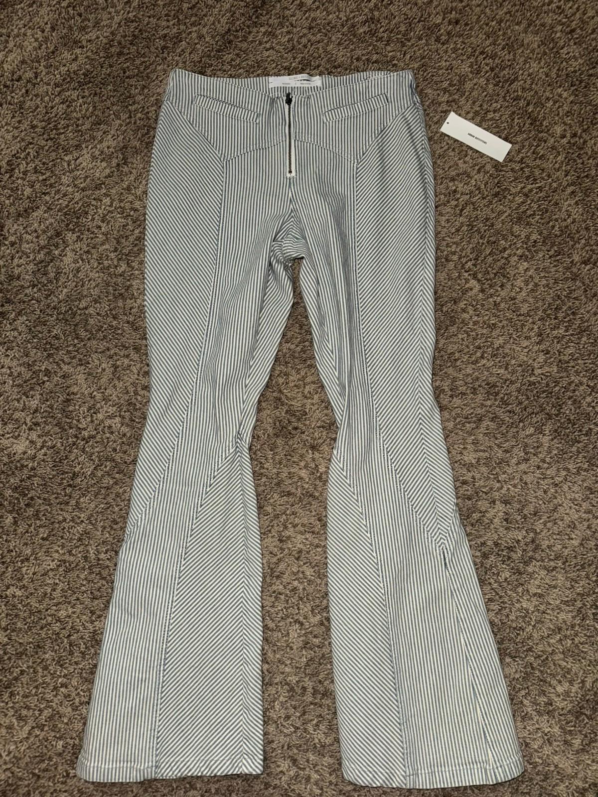Urban Outfitters Silence + Noise Toni Moto Flare Pants Railroad Stripe NWT 6